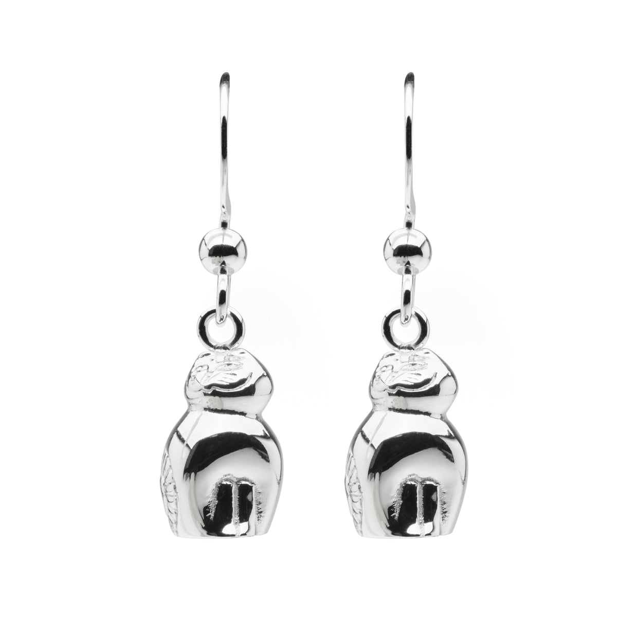 Skultuna × Lisa Larson - Cat ピアス - Silver