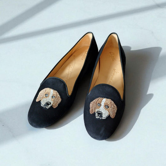 Beagle-Embroidered Pumps – Chatelles [Archive]